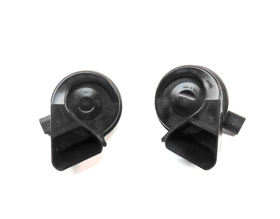 Thumbnail 2: 2007-2015 AUDI Q7 R8 (4L 4S) HIGH & LOW TONE NOTE SIGNAL SAFETY HORN SET-2