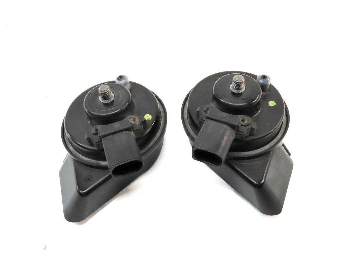 Thumbnail 4: 2007-2015 AUDI Q7 R8 (4L 4S) HIGH & LOW TONE NOTE SIGNAL SAFETY HORN SET-2