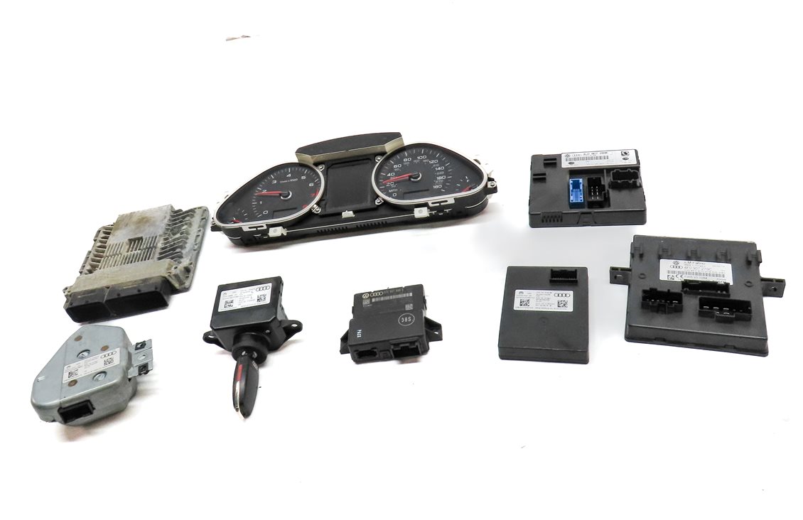 Thumbnail 3: 13-15 AUDI Q7 (4L) 3.0L CTWB SUPERCHARGED ENGINE BCM IMMOBILIZER MODULE KEY SET