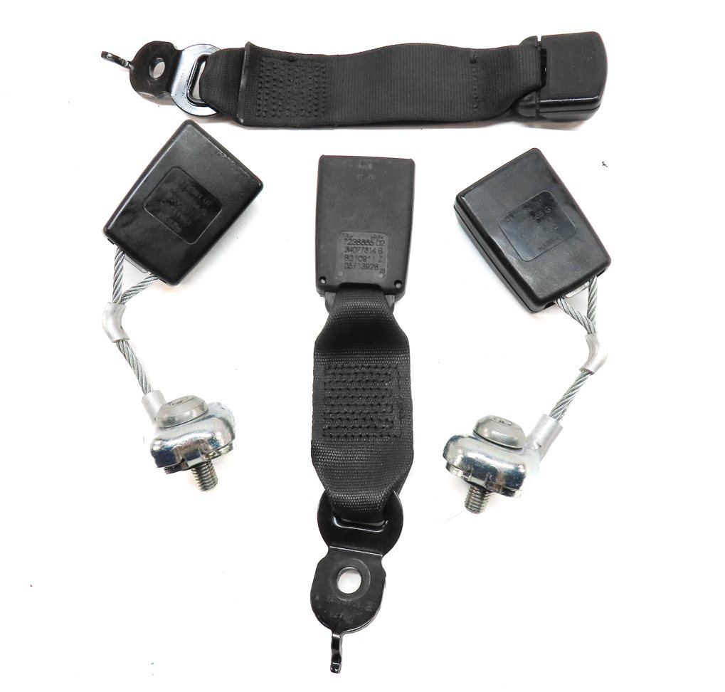 Thumbnail 3: 12 BMW 550I (F10) REAR LEFT CENTER RIGHT SEATBELT BUCKLE RECEIVER SET/4 (Black)