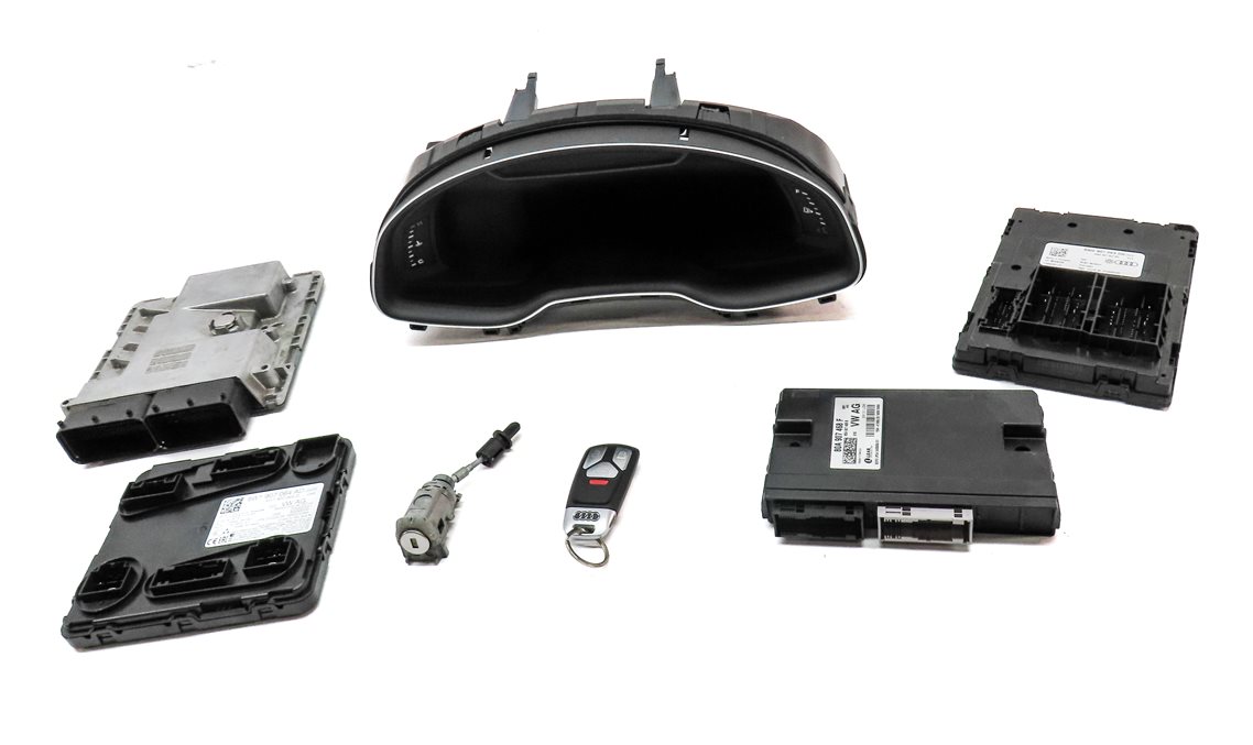 Thumbnail 3: 2019 AUDI Q7 4M 3.0L CREC ENGINE ECM BCM SPEEDOMETER IMMOBILIZER MODULE KEY SET