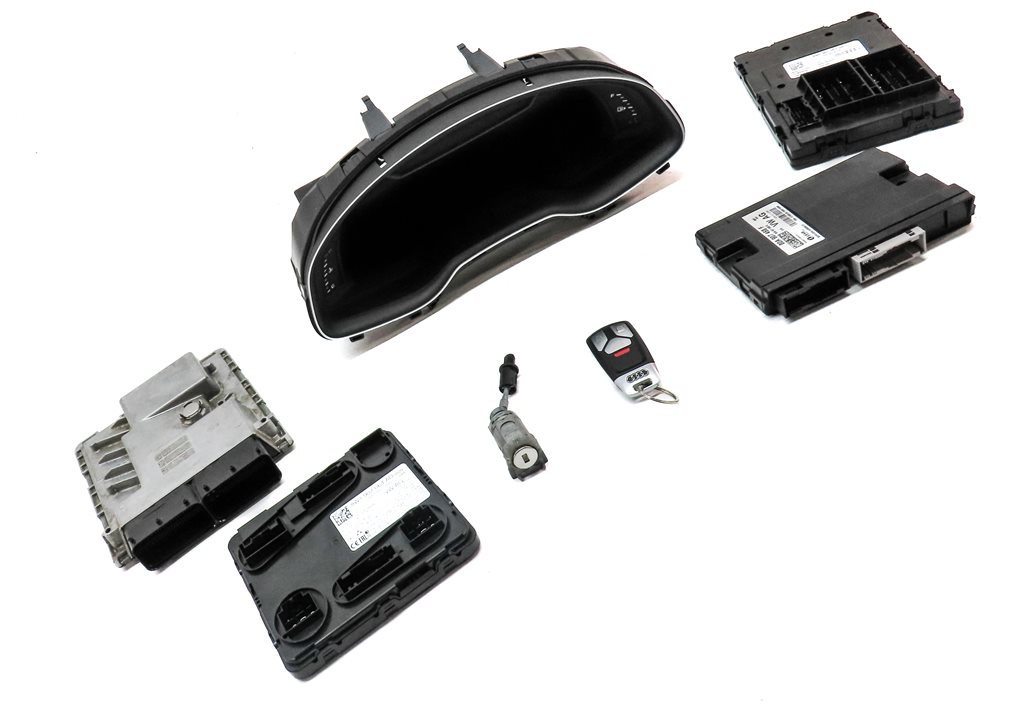 Thumbnail 4: 2019 AUDI Q7 4M 3.0L CREC ENGINE ECM BCM SPEEDOMETER IMMOBILIZER MODULE KEY SET