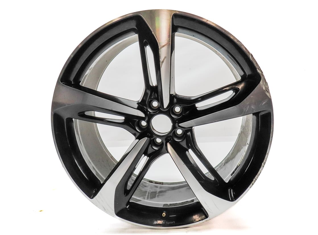 Thumbnail 2: 19-24 AUDI Q7 SQ7 (4M) 21x9.5 MACHINE FACE & BLACK ALUMINUM 5-SPOKE WHEEL RIM