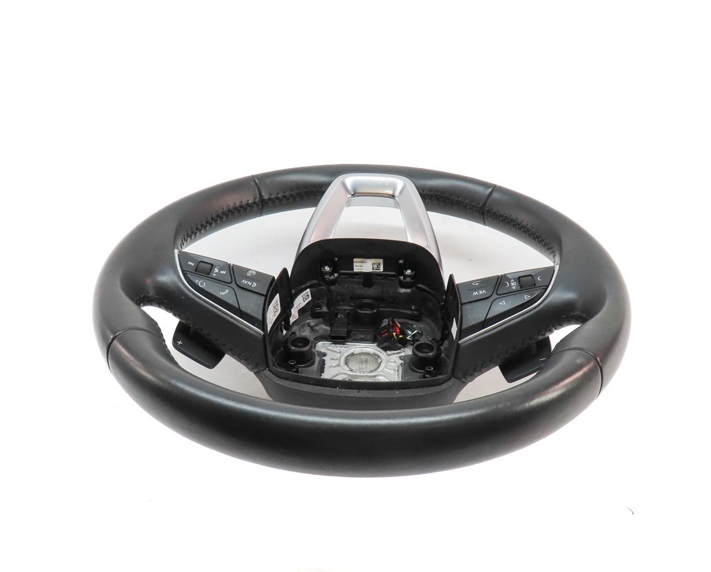 Thumbnail 4: 17-19 AUDI Q7 (4M) 3-SPOKE PADDLE SHIFT STEERING WHEEL w/ SWITCHES (SOUL BLACK)