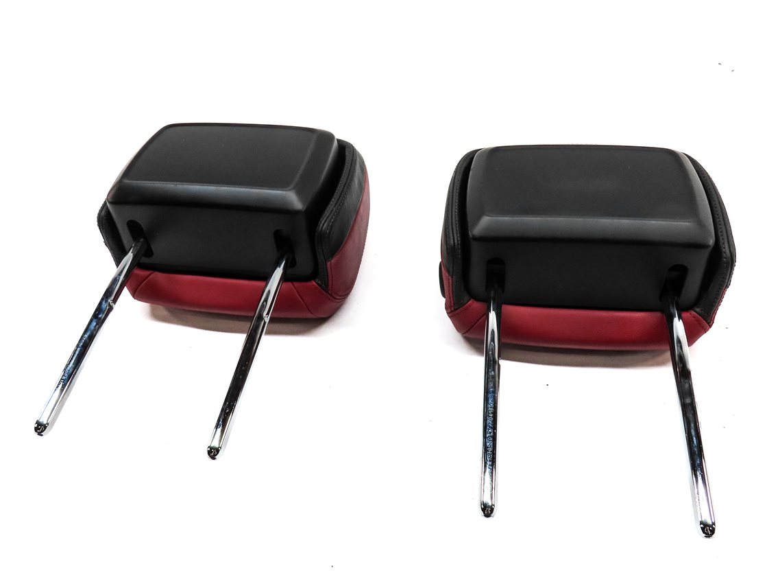 Thumbnail 6: 15-18 PORSCHE MACAN (95B) FRONT LEFT & RIGHT SEAT HEADREST HEAD REST SET-2 (Red)