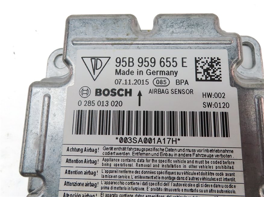 Thumbnail 4: 2015-2018 PORSCHE MACAN (95B) SRS SUPPLEMENTAL SAFETY BAG CONTROL MODULE