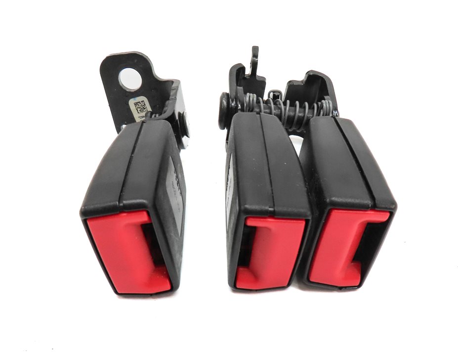 Thumbnail 2: 14 BMW X3 (F25) REAR LEFT CENTER RIGHT SEAT SEATBELT BUCKLE RECEIVER SET (BLACK)