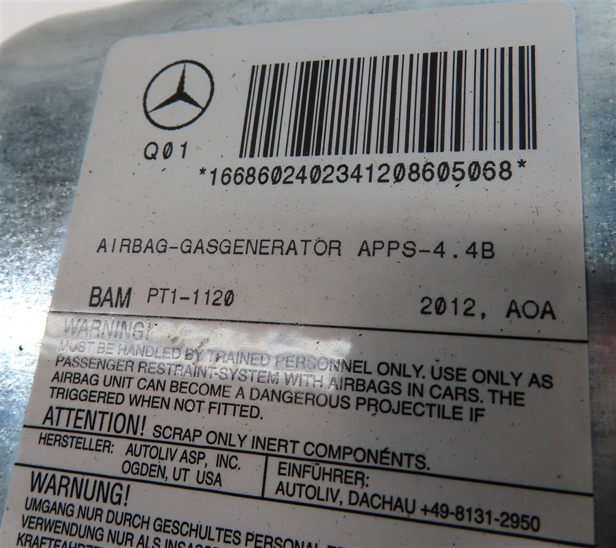 Thumbnail 6: 12-19 MERCEDES GL350 GL450 GL550 ML350 ML550 (W166 X166) PASSENGER DASH AIRBAG