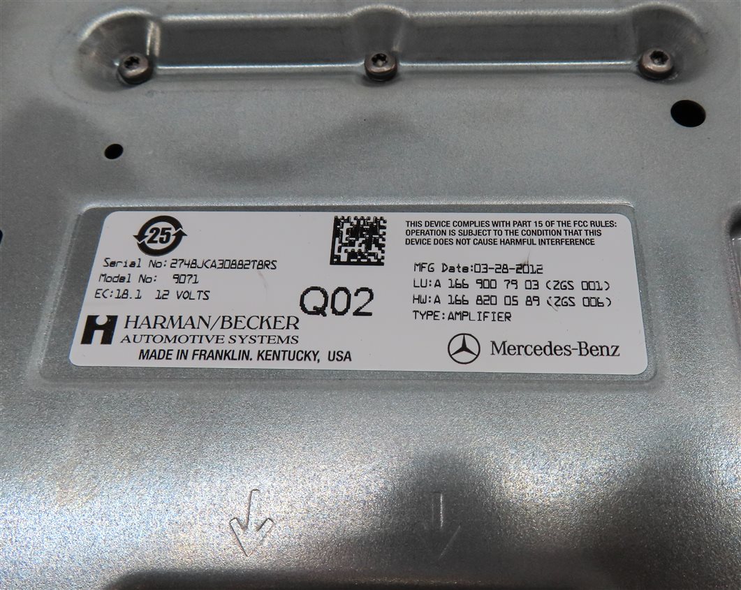 Thumbnail 5: 2012 MERCEDES ML550 (W166) RADIO STEREO AUDIO SOUND SYSTEM AMPLIFIER AMP