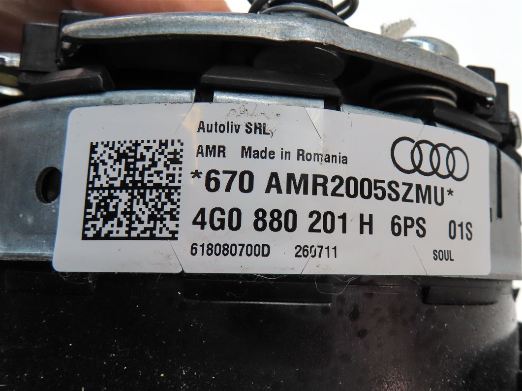 Thumbnail 6: 12-18 AUDI A6 A7 S6 S7 (C7 4G8) 3-SPOKE STEERING WHEEL AIRBAG AIR BAG (BLACK)