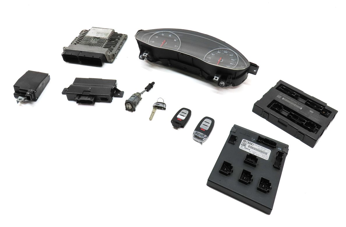 12 AUDI A6 A7 C7 3.0L CGXB SUPERCHARGED ENGINE IMMOBILIZER MODULE KEY SET (160k)