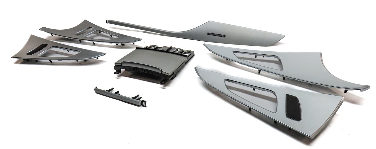 2012 AUDI A6 (C7) INTERIOR DASH DOOR CENTER CONSOLE TRIM SET (Brushed Aluminum)