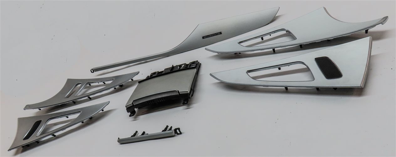 Thumbnail 2: 2012 AUDI A6 (C7) INTERIOR DASH DOOR CENTER CONSOLE TRIM SET (Brushed Aluminum)