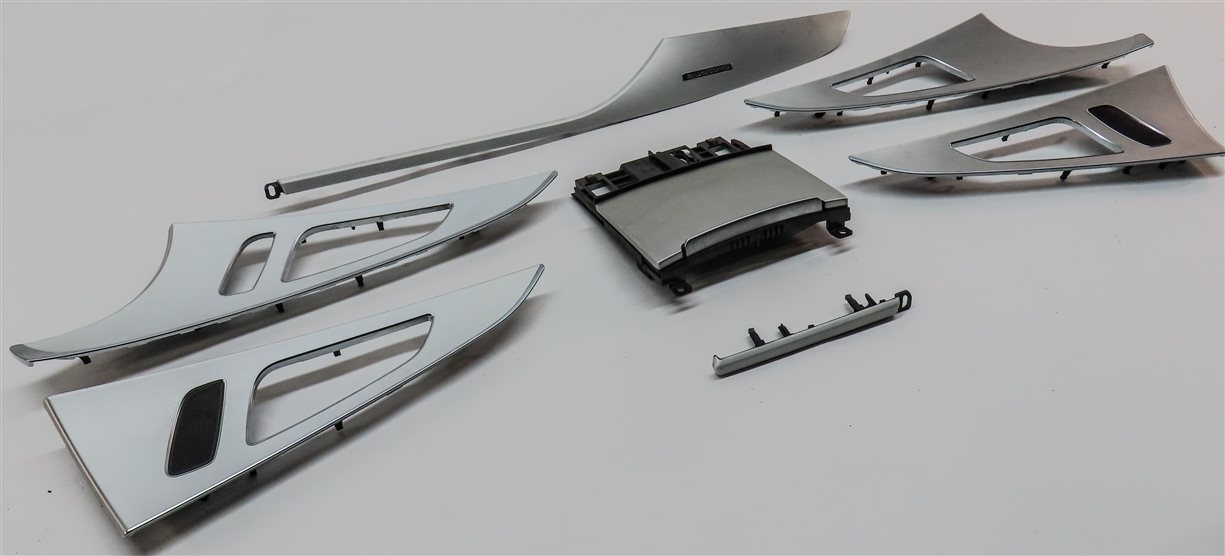 Thumbnail 3: 2012 AUDI A6 (C7) INTERIOR DASH DOOR CENTER CONSOLE TRIM SET (Brushed Aluminum)