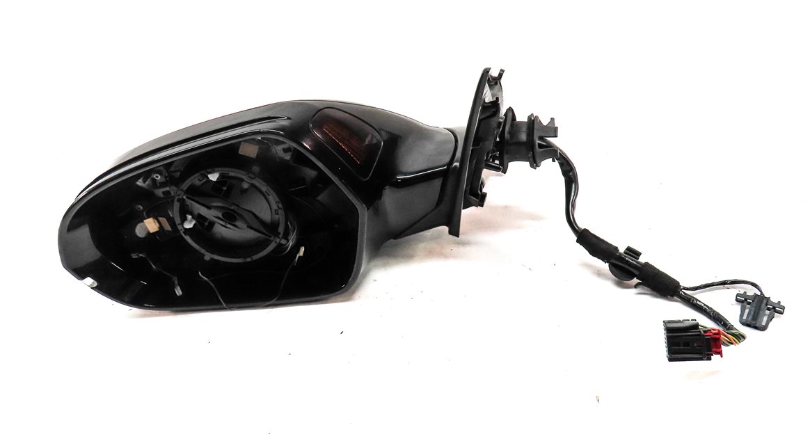 Thumbnail 2: 12-13 AUDI A6 C7 LEFT P-FOLD HEAT MEM BLIND SPOT DOOR MIRROR HOUSING (Black)