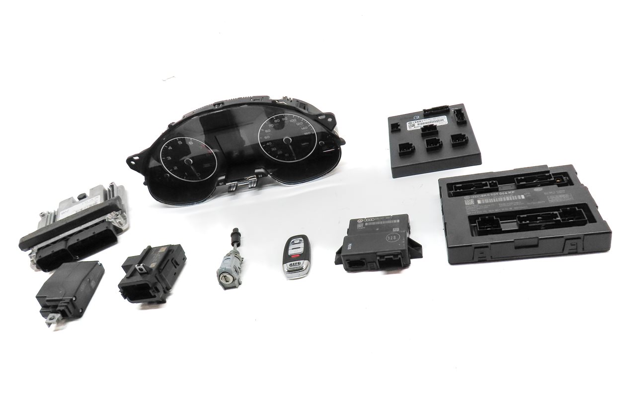 Thumbnail 3: 2016 AUDI A4 A5 (B8 8K 8T) 2.0L CAED ENGINE BODY MODULE SPEEDOMETER LOCK KEY SET