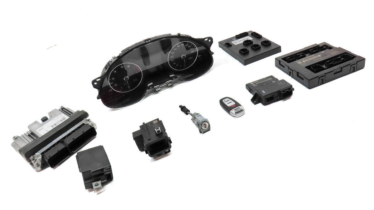 Thumbnail 4: 2016 AUDI A4 A5 (B8 8K 8T) 2.0L CAED ENGINE BODY MODULE SPEEDOMETER LOCK KEY SET