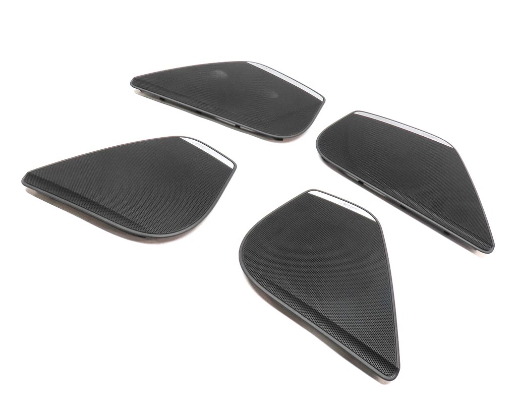 2015 AUDI A6 (C7) BOSE SPEAKER GRILLE TRIM COVER SET/ 4 (BLACK & SILVER)
