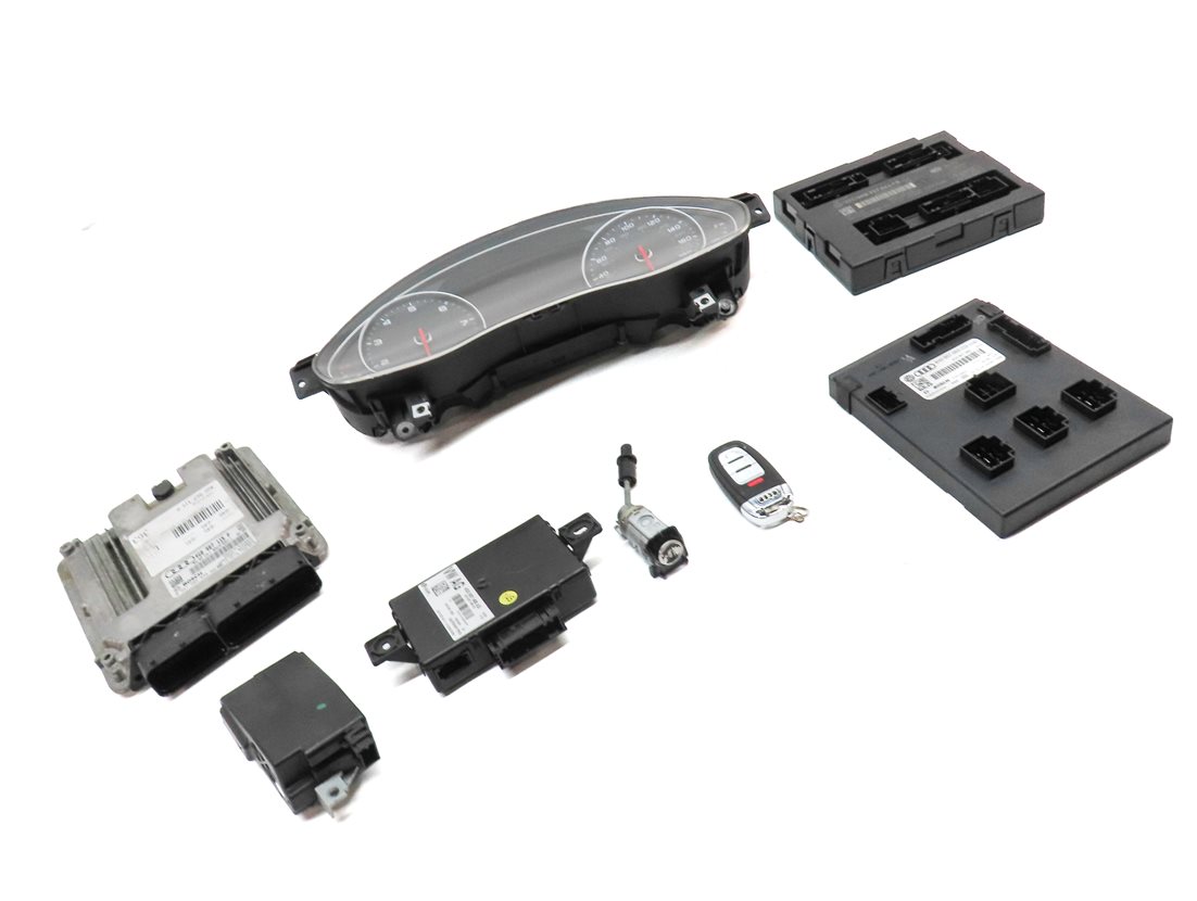 Thumbnail 4: 2015 AUDI A6 (C7) 2.0L (CAED) SPEEDOMETER ECM BCM IMMOBILIZER MODULE KEY SET/8
