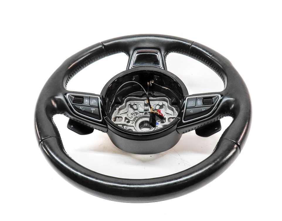 Thumbnail 4: 2012-2018 AUDI A6 A7 S6 S7 C7 4G8 3-SPOKE HEATED TIPTRONIC STEERING WHEEL(Black)
