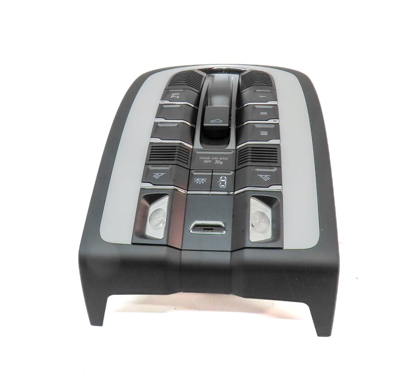 Thumbnail 2: 2014 PORSCHE CAYENNE (958) FRONT INTERIOR OVERHEAD DOME LIGHT LAMP w/SWITCHES