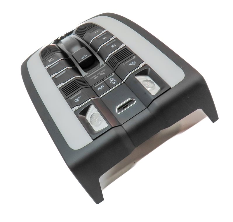 Thumbnail 3: 2014 PORSCHE CAYENNE (958) FRONT INTERIOR OVERHEAD DOME LIGHT LAMP w/SWITCHES