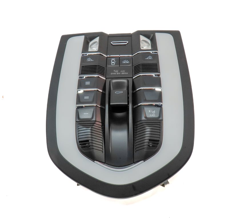 Thumbnail 4: 2014 PORSCHE CAYENNE (958) FRONT INTERIOR OVERHEAD DOME LIGHT LAMP w/SWITCHES