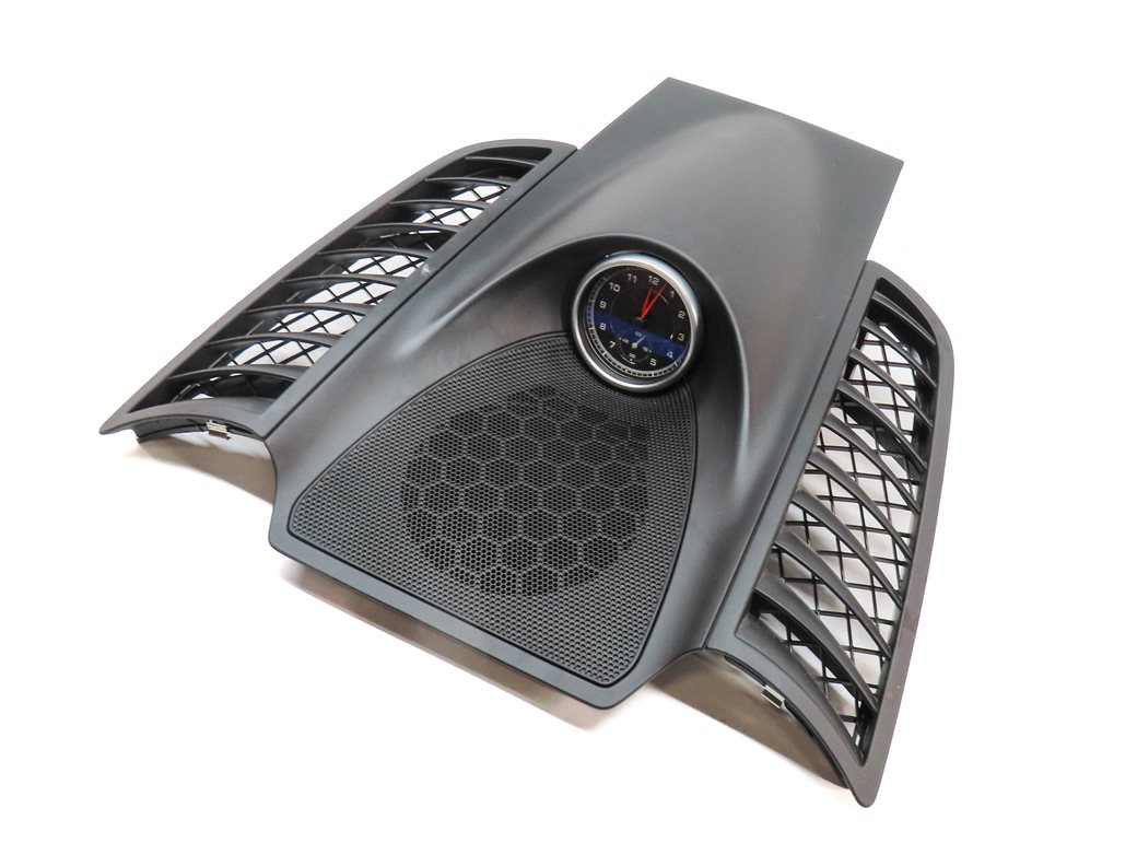 2014 PORSCHE CAYENNE (958) FRONT CENTER DASH CLOCK w/ SPEAKER GRILLE (BLACK)
