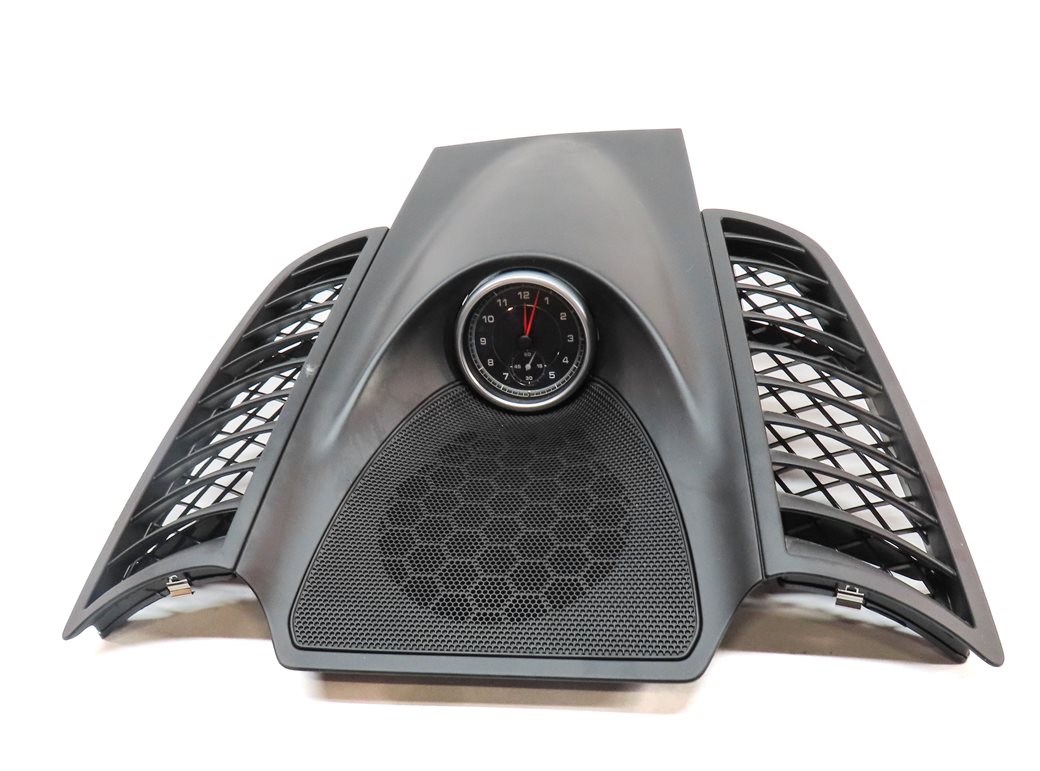 Thumbnail 2: 2014 PORSCHE CAYENNE (958) FRONT CENTER DASH CLOCK w/ SPEAKER GRILLE (BLACK)