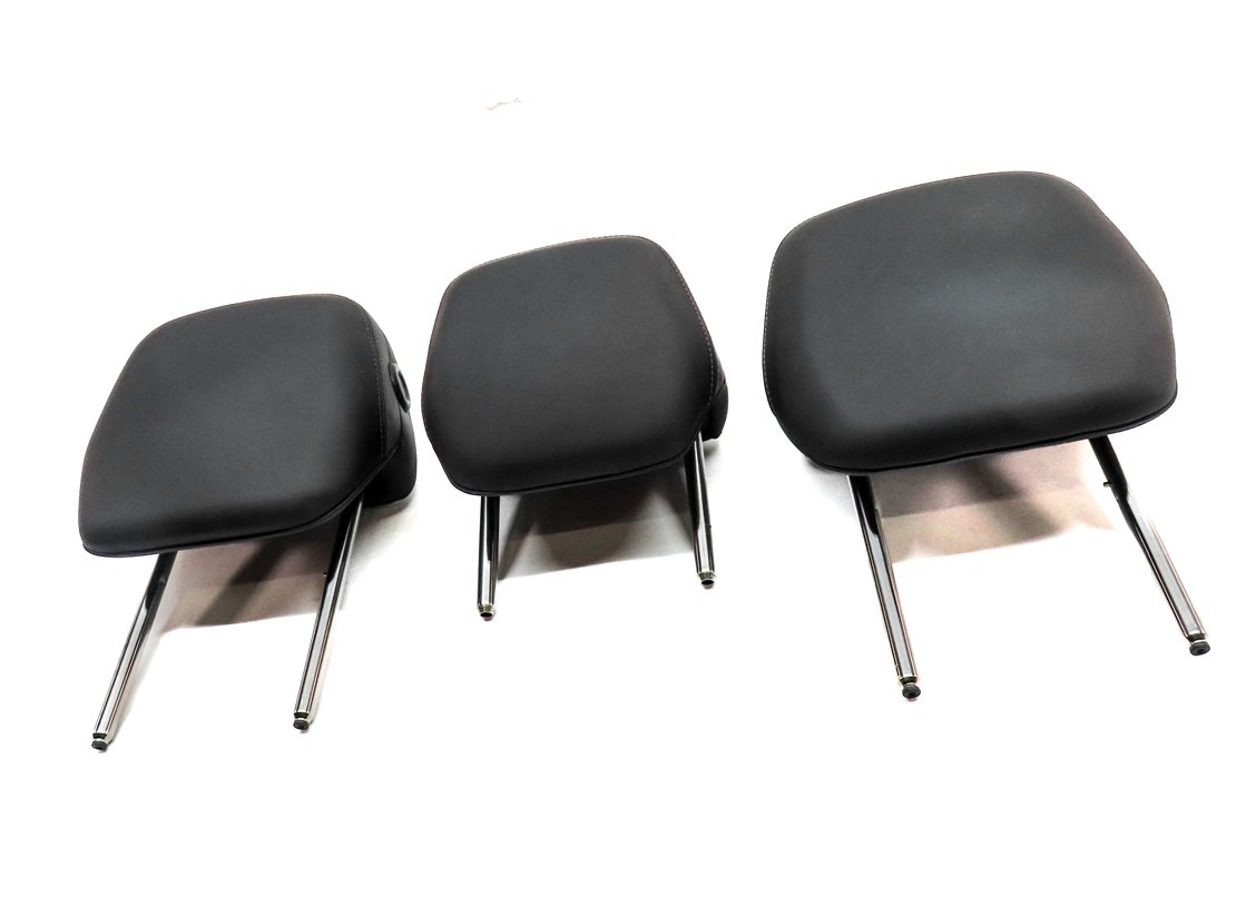 Thumbnail 2: 11-18 PORSCHE CAYENNE (858) REAR LEFT CENTER RIGHT SEAT HEADREST SET/3 (Black)
