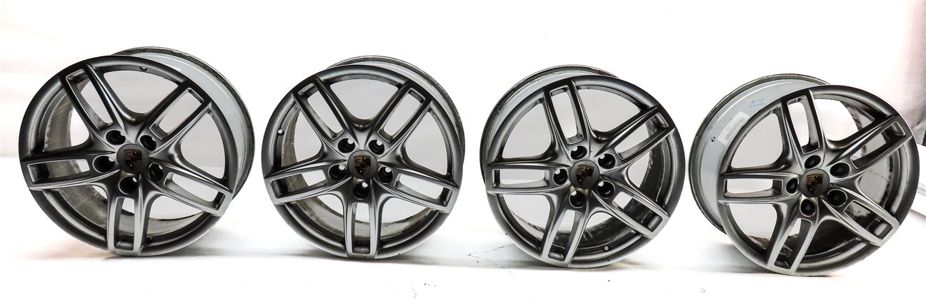 Thumbnail 2: 11-18 PORSCHE CAYENNE (958) 19x8.5 ALUMINUM ALLOY 5 DOUBLE SPOKE WHEEL RIM SET
