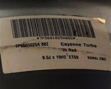 Thumbnail 7: 11-18 PORSCHE CAYENNE (958) 19x8.5 ALUMINUM ALLOY 5 DOUBLE SPOKE WHEEL RIM SET
