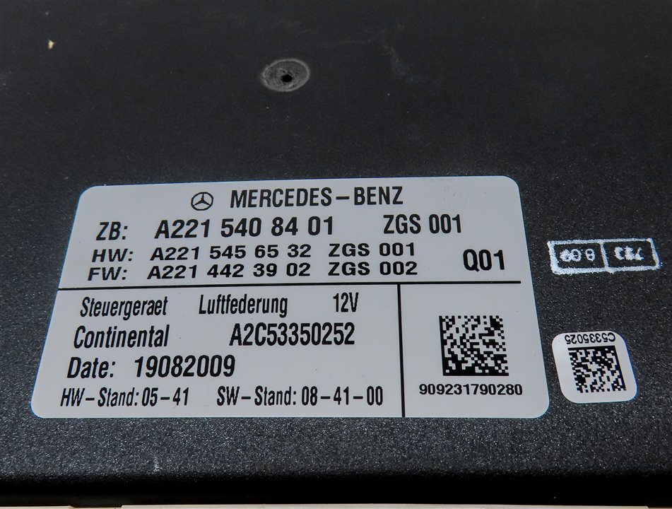 Thumbnail 4: 2010-2012 MERCEDES BENZ CL S CLASS (C216 W221) AIR SUSPENSION CONTROL MODULE