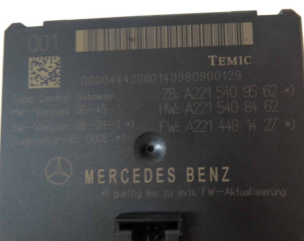 Thumbnail 4: 2010-2014 MERCEDES BENZ CL S CLASS (C216 W221) CENTRAL GATEWAY CONTROL MODULE