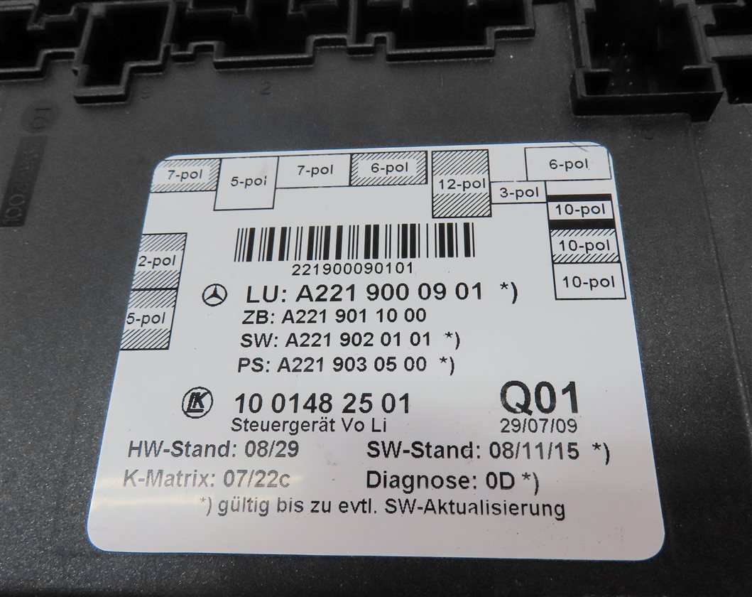 Thumbnail 4: 2010 MERCEDES S400 (W221) FRONT LEFT DRIVER DOOR CONTROL MODULE