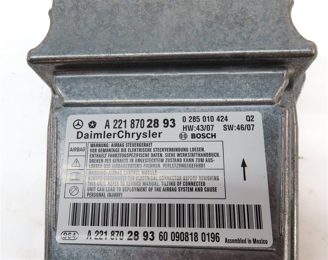 Thumbnail 4: 2010-2013 MERCEDES BENZ S400 (W221) HYBRID MAIN PRIMARY SRS BAG CONTROL MODULE
