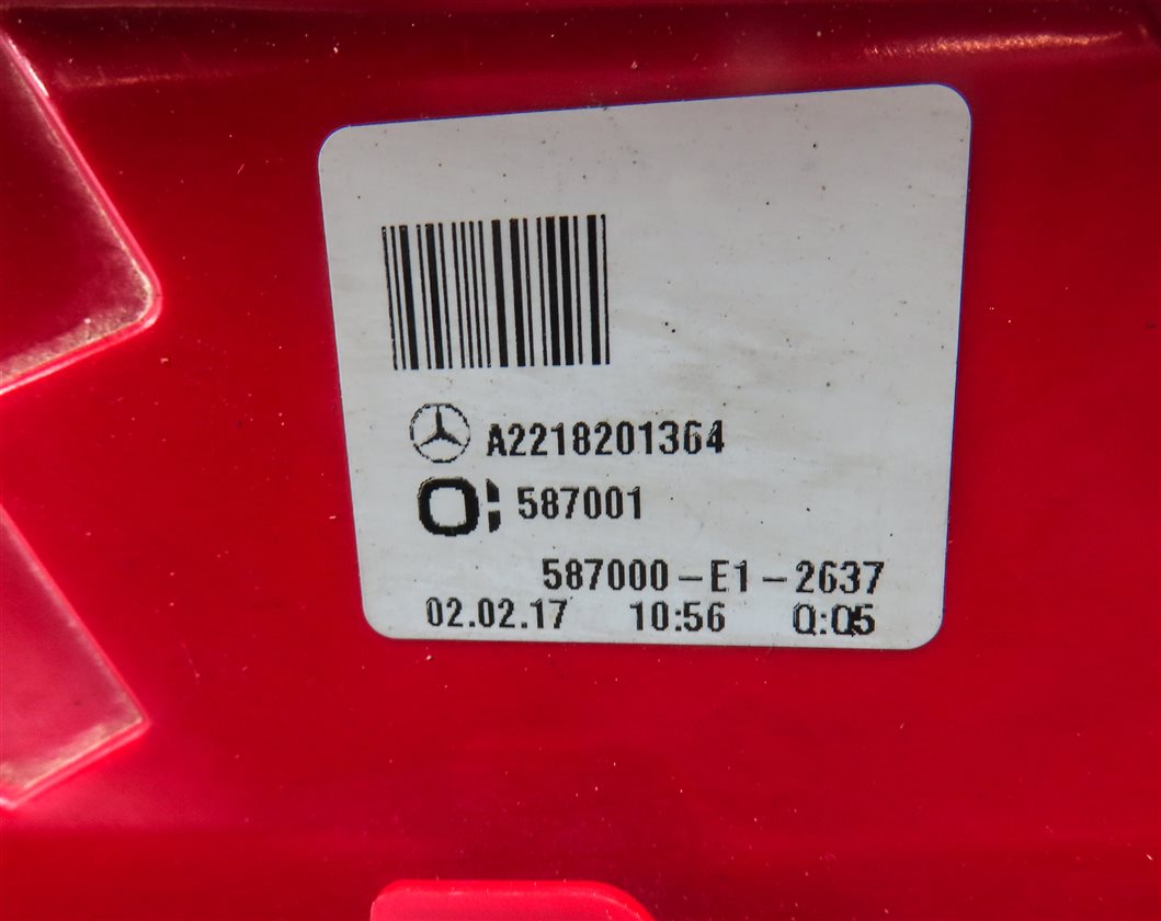 Thumbnail 6: 2010-2013 MERCEDES S-CLASS (W221) LEFT DRIVER REAR TAILLIGHT BRAKE LIGHT LAMP
