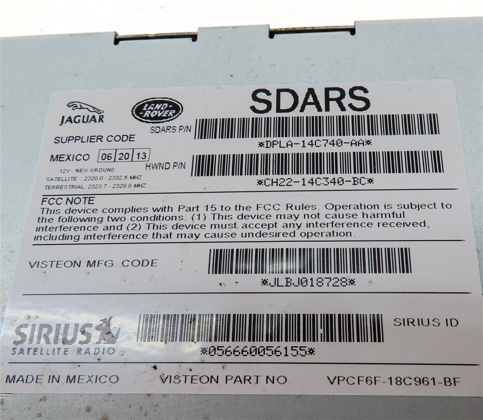 Thumbnail 4: 2013 RANGE ROVER EVOQUE (L538) SIRIUS SATELLITE RADIO RECEIVER CONTROL MODULE
