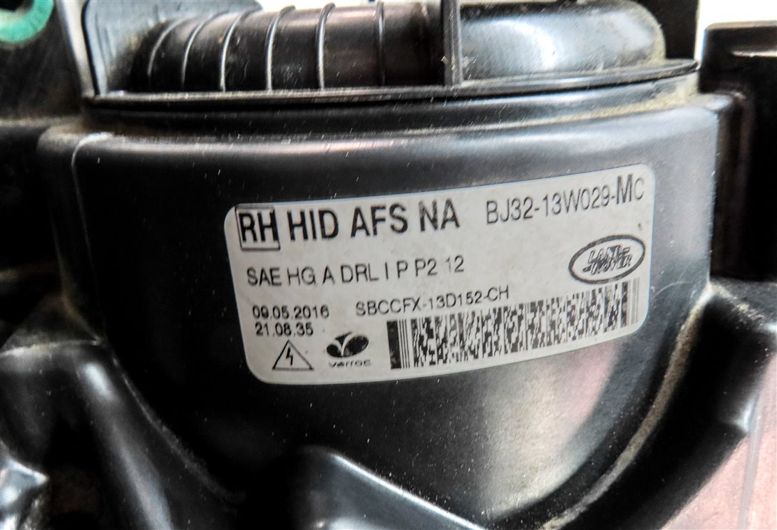 Thumbnail 8: 12-15 EVOQUE (L538) FRONT RIGHT PASSENGER XENON HID AFS ADAPTIVE HEADLIGHT LAMP