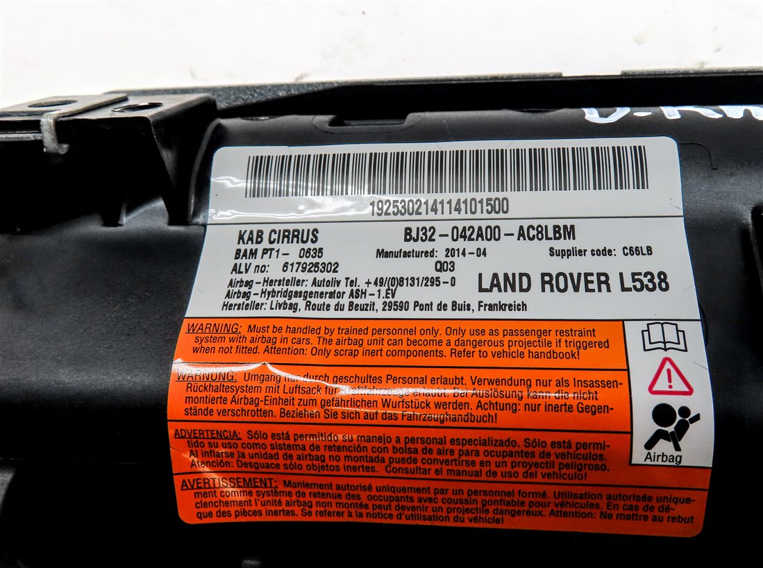 Thumbnail 6: 2012-2019 RANGE ROVER EVOQUE (L538) LEFT DRIVER KNEE AIRBAG AIR BAG (Cirrus)