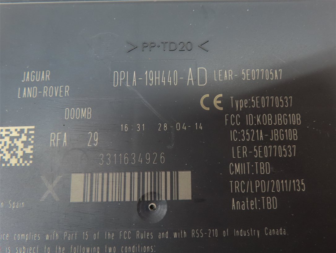 Thumbnail 16: 2014-2015 RANGE ROVER EVOQUE (L538) 2.0L TURBO ENGINE IMMOBILIZER MODULE KEY SET
