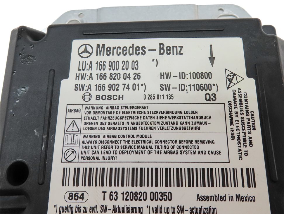 Thumbnail 4: 12-15 MERCEDES G550 G63 GL350 GL450 GL550 ML350 ML550 (X166 W166) SRS BAG MODULE