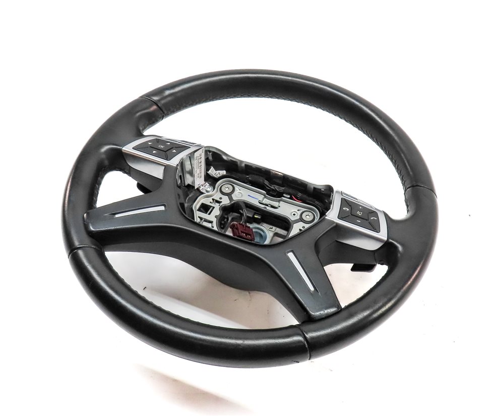 12-16 ML GL (W166 X166) 4 SPOKE BLACK LEATHER STEERING WHEEL w/ SWITCHES PADDLES