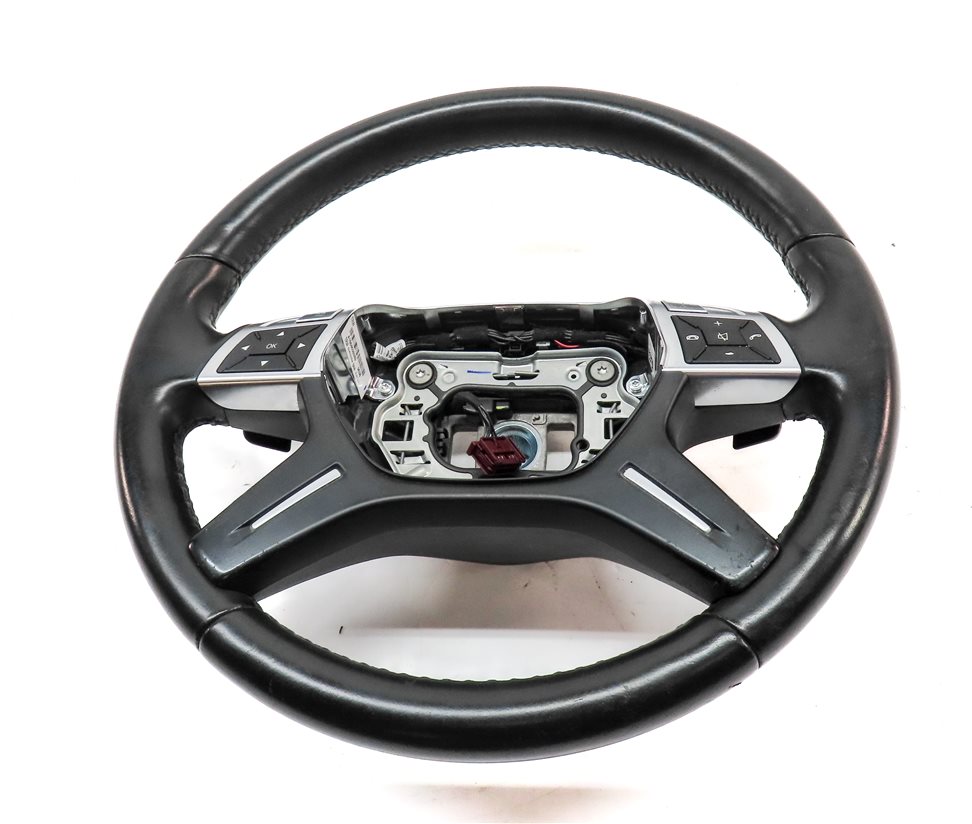 Thumbnail 2: 12-16 ML GL (W166 X166) 4 SPOKE BLACK LEATHER STEERING WHEEL w/ SWITCHES PADDLES