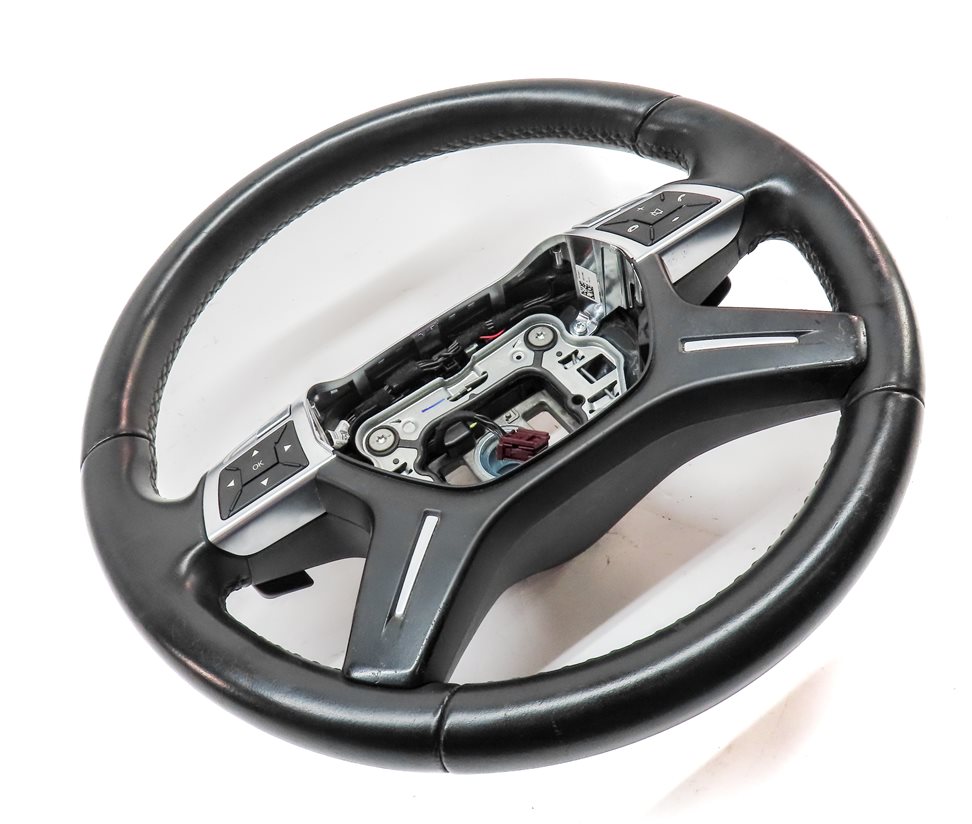 Thumbnail 3: 12-16 ML GL (W166 X166) 4 SPOKE BLACK LEATHER STEERING WHEEL w/ SWITCHES PADDLES