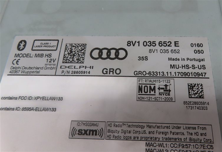 Thumbnail 8: 2017-2018 AUDI A3 (8V) FRONT RADIO MULTIMEDIA SD CARD CD PLAYER HEAT UNIT