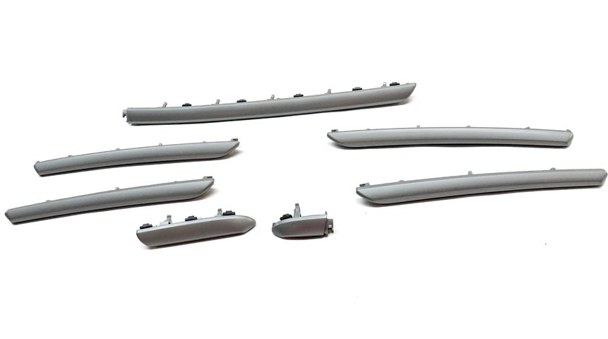 Thumbnail 2: 2018 AUDI A3 (8V) FRONT REAR LEFT RIGHT DOOR DASH CONSOLE TRIM SET 7 (Silver)