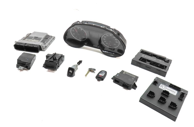 2011-2012 AUDI Q5 (B8 8R) 3.2L CALB ENGINE ECM BCM IMMOBILIZER MODULE KEY SET