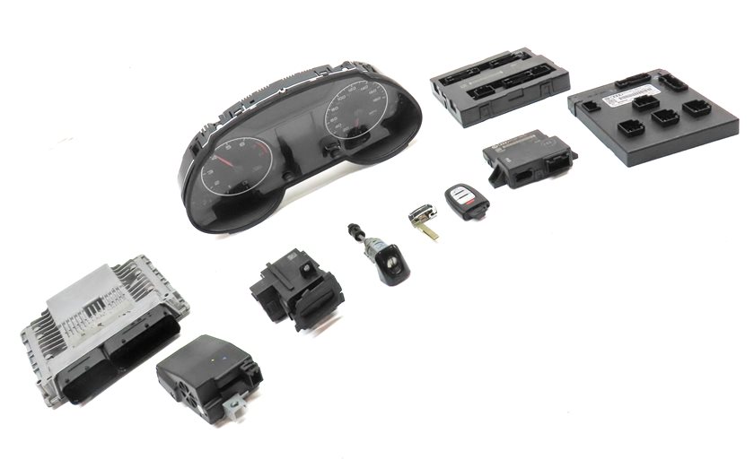 Thumbnail 22: 2011-2012 AUDI Q5 (B8 8R) 3.2L CALB ENGINE ECM BCM IMMOBILIZER MODULE KEY SET