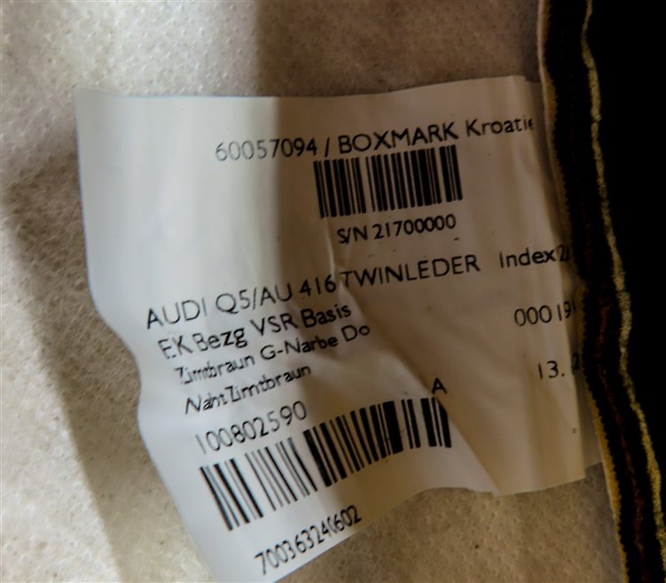 Thumbnail 7: 2012 AUDI Q5 (B8 8R) FRONT RIGHT PASSENGER LOWER HEATED SEAT CUSHION (Cinnamon)